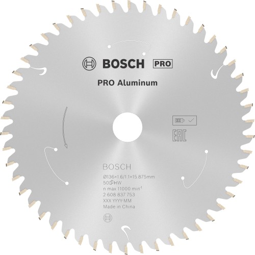 Hoja de sierra circular PRO Aluminium cordless, 136 x 1,6 x 15,875 mm