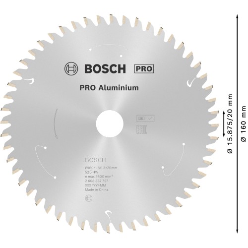 Hoja de sierra circular PRO Aluminium cordless, 160 x 1,8 x 20 mm
