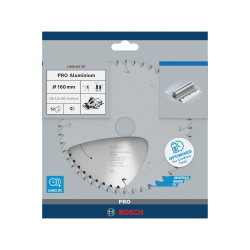 Hoja de sierra circular PRO Aluminium cordless, 160 x 1,8 x 20 mm