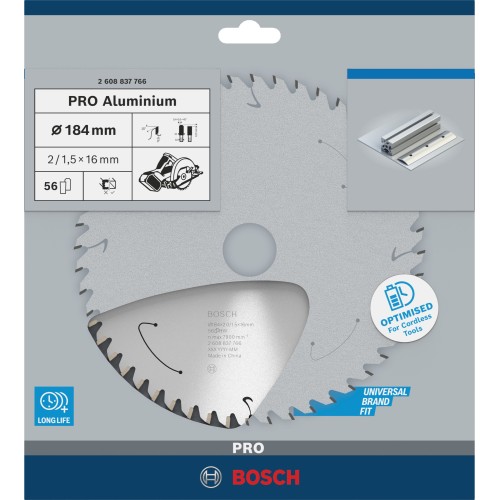 Hoja de sierra circular PRO Aluminium cordless, 184 x 2 x 16 mm
