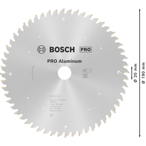 Hoja de sierra circular PRO Aluminium cordless, 190 x 2 x 20 mm