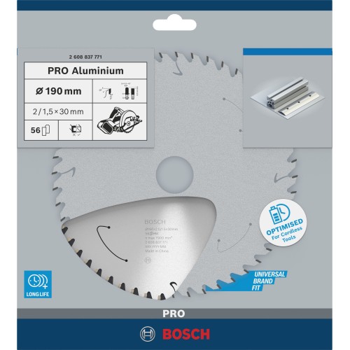 Hoja de sierra circular PRO Aluminium cordless, 190 x 2 x 30 mm