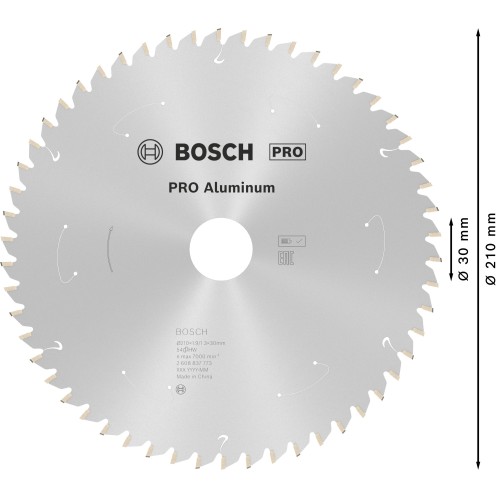 Hoja de sierra circular PRO Aluminium cordless, 210 x 1,9 x 30 mm