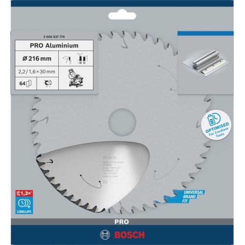 Hoja de sierra circular PRO Aluminium cordless, 216 x 2,2 x 30 mm