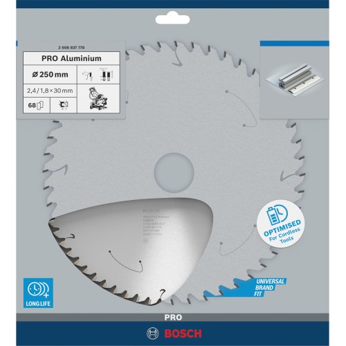 Hoja de sierra circular PRO Aluminium cordless, 250 x 2,4 x 30 mm