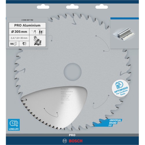 Hoja de sierra circular PRO Aluminium cordless, 305 x 2,4 x 30 mm