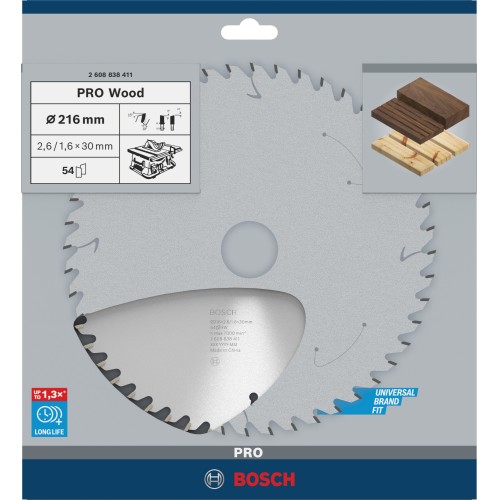 Hoja de sierra circular PRO Wood, 216 x 2,6 x 30 mm, T54