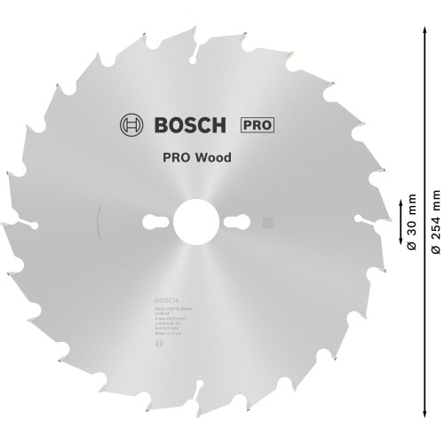 Hoja de sierra circular PRO Wood, 254 x 2,8 x 30 mm, T24