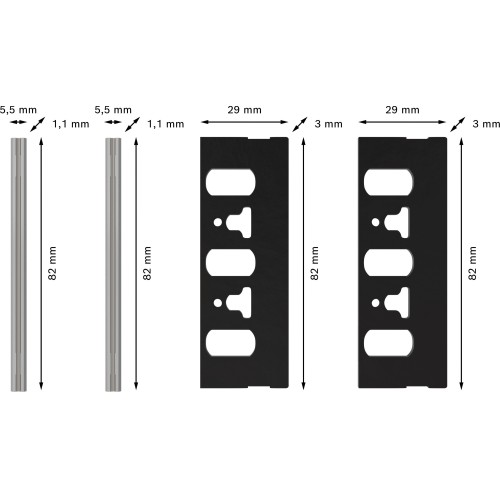 Set de cuchillas para cepillo PRO, 4 unidades