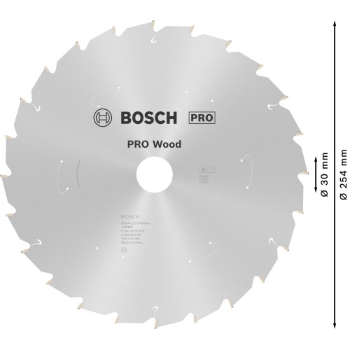 Hoja de sierra circular PRO Wood cordless, 254 x 2,2 x 30 mm, T24