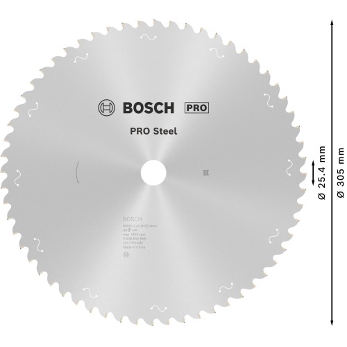 Hoja de sierra circular PRO Steel con cable, 305 x 2,2 x 25,4 mm, T60