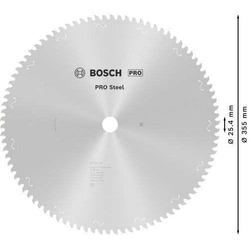 Hoja de sierra circular PRO Steel con cable, 355 x 2,2 x 25,4 mm, T90