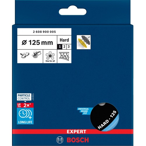 Plato de lija EXPERT Multihole Universal, 125 mm, duro