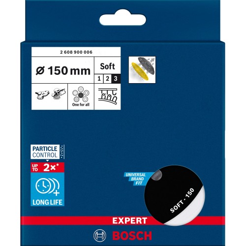 Plato de lija EXPERT Multihole Universal, 150 mm, blando