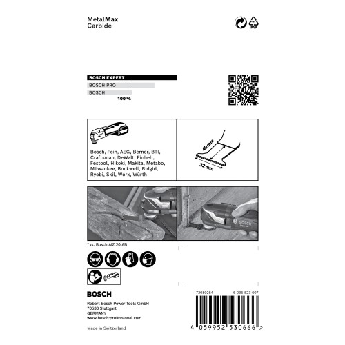 Hoja de multiherramienta EXPERT MetalMax AIZ 32 AIT de 40 x 32 mm