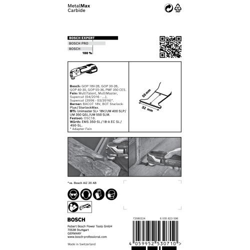 Hoja de multiherramienta EXPERT MetalMax PAIZ 32 AIT de 50 x 32 mm