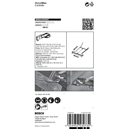 Hoja de multiherramienta EXPERT MetalMax PAIZ 45 AIT de 45 mm