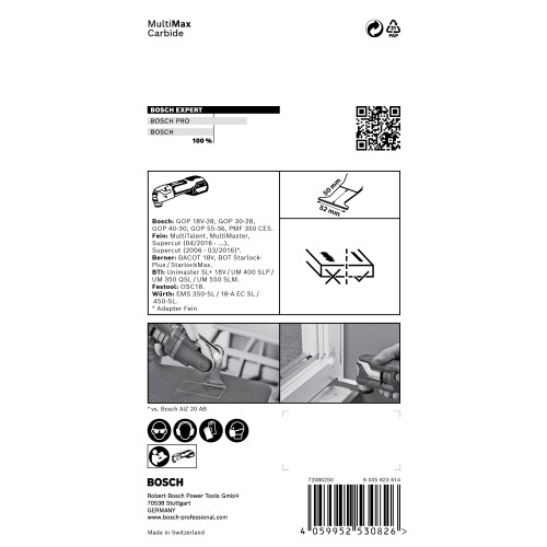 Hoja de multiherramienta EXPERT MultiMax PAII 52 APIT de 52 mm