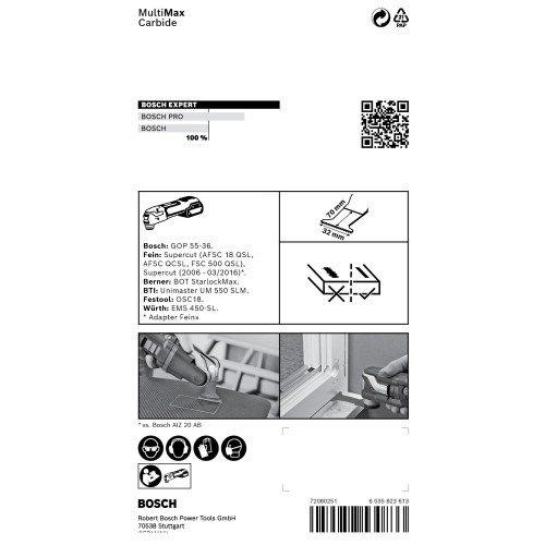 Hoja de multiherramienta EXPERT MultiMax MAII 32 APIT de 32 mm