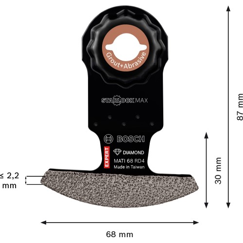 Hoja de multiherramienta EXPERT Corner Blade MATI 68 RD4 de 68 x 30 mm, 10 unidades