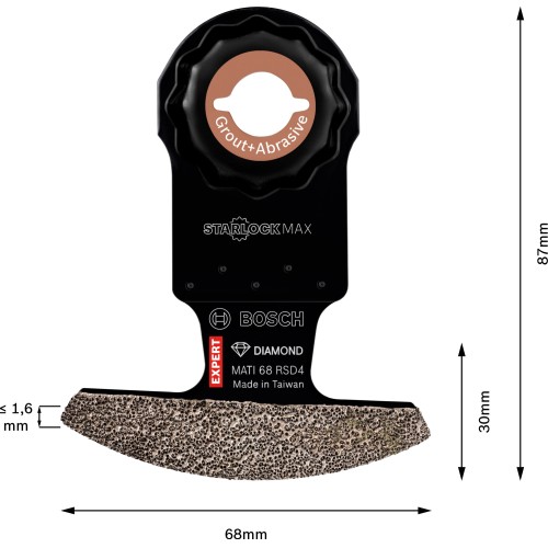 Hoja de multiherramienta EXPERT Corner MATI 68 RSD4 de 68 x 10 mm