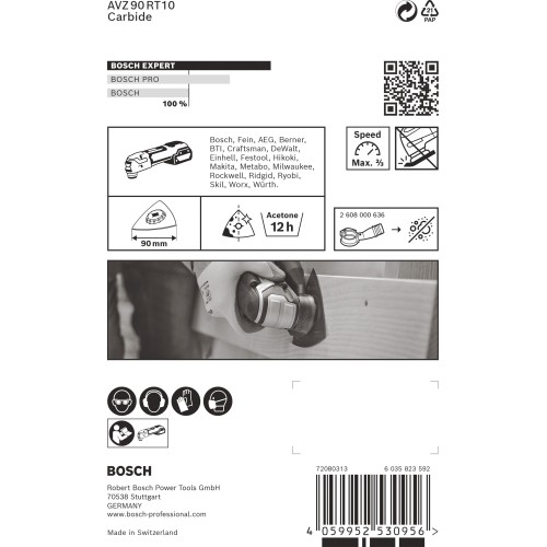 Hoja de multiherramienta EXPERT Sanding Plate AVZ 90 RT10, 90 mm