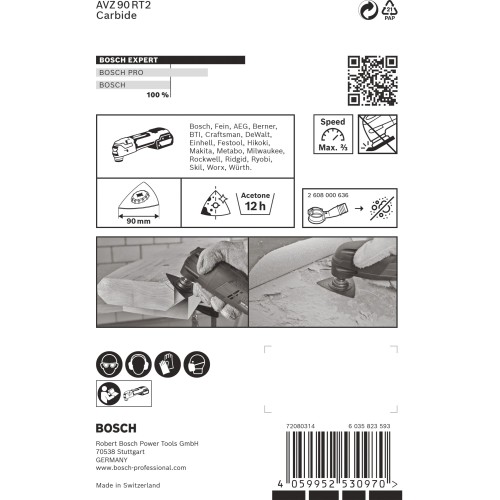 Hoja de multiherramienta EXPERT Sanding Plate AVZ 90 RT2, 90 mm