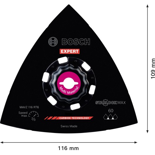 Hoja de multiherramienta EXPERT Sanding Plate MAVZ 116 RT6, 116 mm