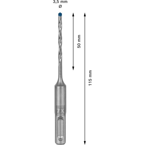 Broca para martillo EXPERT SDS plus-7X de 3,5 x 50 x 115 mm