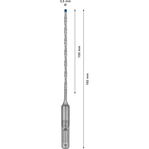 Broca para martillo EXPERT SDS plus-7X de 3,5 x 100 x 165 mm