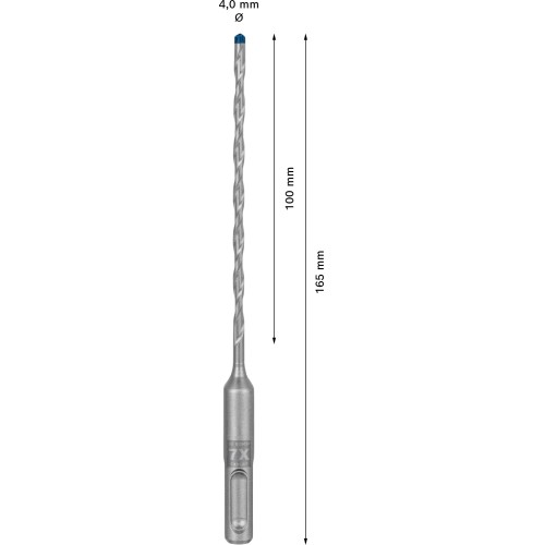 Broca para martillo EXPERT SDS plus-7X de 4 x 100 x 165 mm