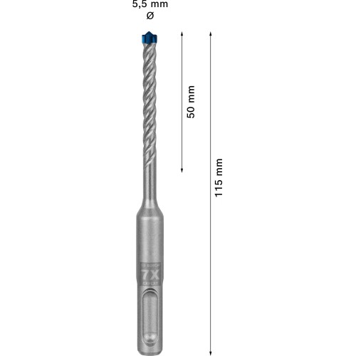 Broca para martillo EXPERT SDS plus-7X de 5,5 x 50 x 115 mm