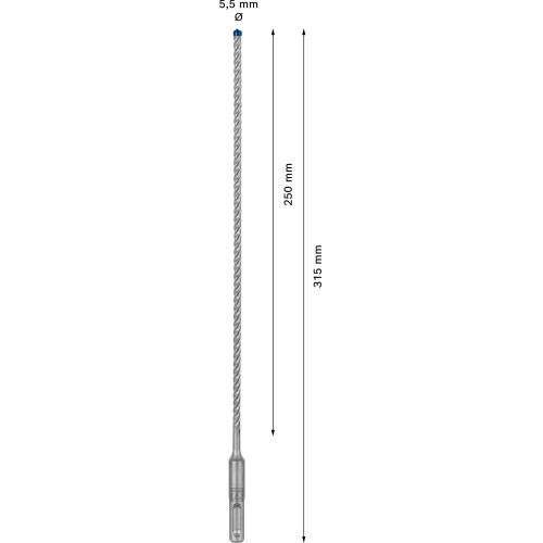 Broca para martillo EXPERT SDS plus-7X de 5,5 x 250 x 315 mm