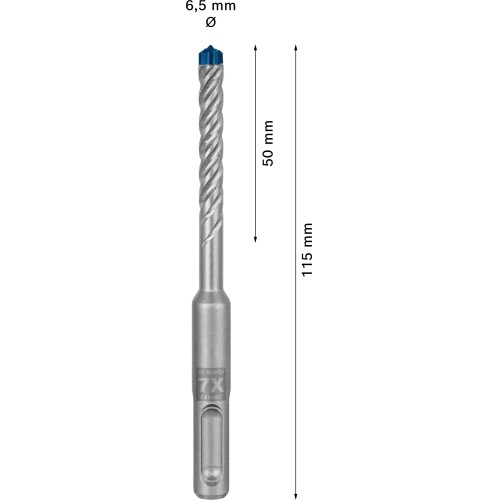 Broca para martillo EXPERT SDS plus-7X de 6,5 x 50 x 115 mm