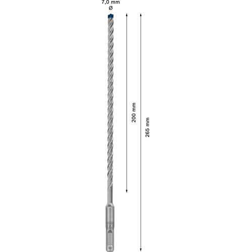 Broca para martillo EXPERT SDS plus-7X de 7 x 200 x 265 mm