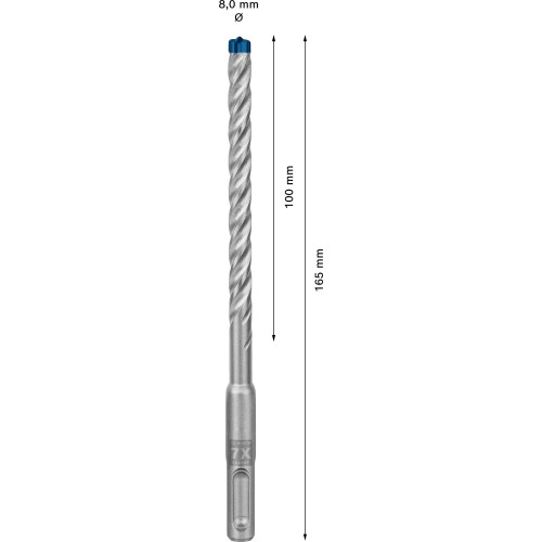 Broca para martillo EXPERT SDS plus-7X de 8 x 100 x 165 mm