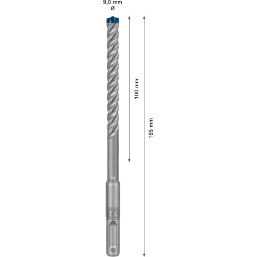 Broca para martillo EXPERT SDS plus-7X de 9 x 100 x 165 mm