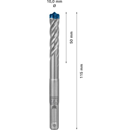 Broca para martillo EXPERT SDS plus-7X de 10 x 50 x 115 mm