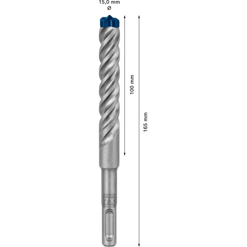 Broca para martillo EXPERT SDS plus-7X de 15 x 100 x 165 mm