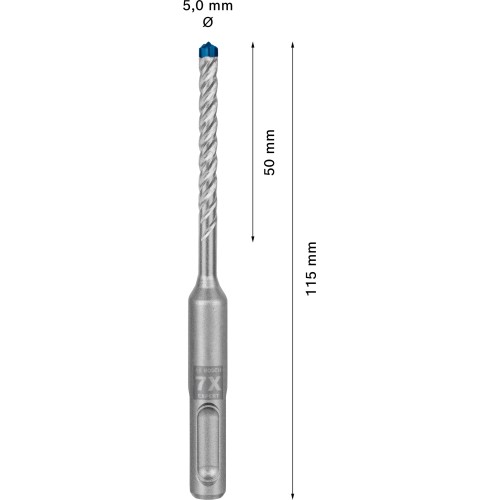 Broca para martillo EXPERT SDS plus-7X de 5 x 50 x 115 mm, 10 unidades
