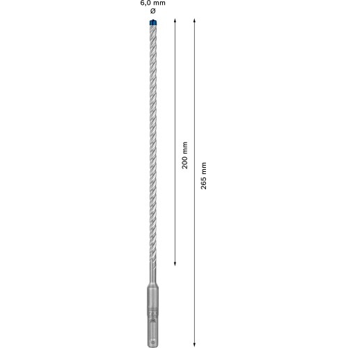 Broca para martillo EXPERT SDS plus-7X de 6 x 200 x 265 mm, 10 unidades