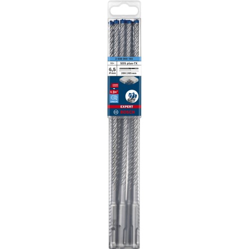 Broca para martillo EXPERT SDS plus-7X de 6,5 x 200 x 265 mm, 10 unidades