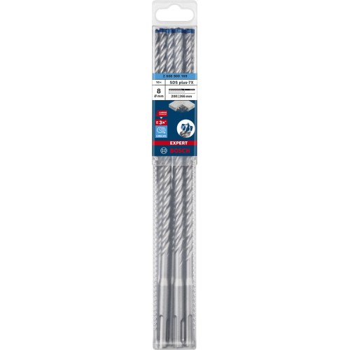 Broca para martillo EXPERT SDS plus-7X de 8 x 200 x 265 mm, 10 unidades