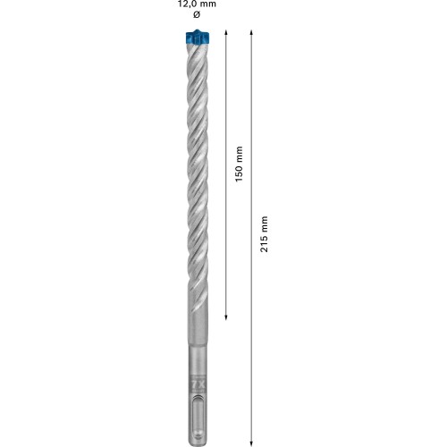 Broca para martillo EXPERT SDS plus-7X de 12 x 150 x 215 mm, 10 unidades