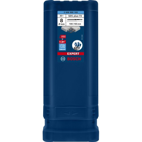 Broca para martillo EXPERT SDS plus-7X de 8 x 100 x 165 mm, 30 unidades