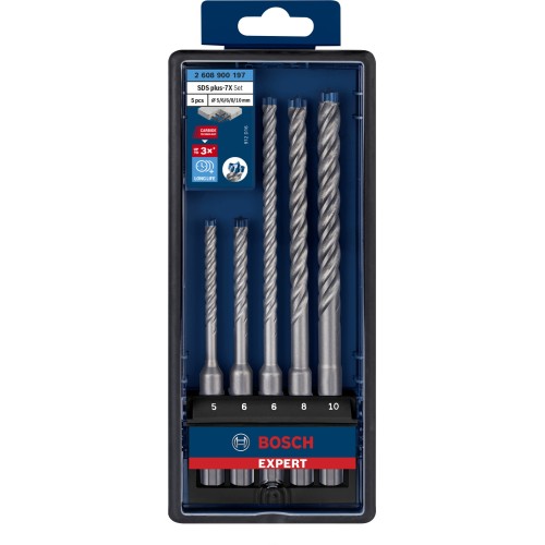 Set de brocas para martillo EXPERT SDS plus-7X de 5/6/6/8/10 mm, 5 unidades