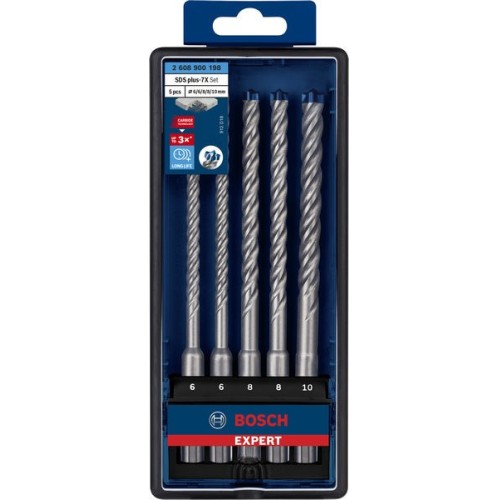 Set de brocas para martillo EXPERT SDS plus-7X de 6/6/8/8/10 mm, 5 unidades