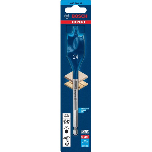 Broca fresadora plana EXPERT Self Cut Speed de 24 x 152 mm