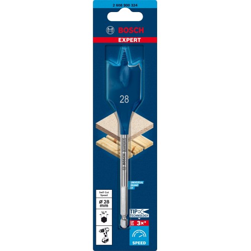 Broca fresadora plana EXPERT Self Cut Speed de 28 x 152 mm