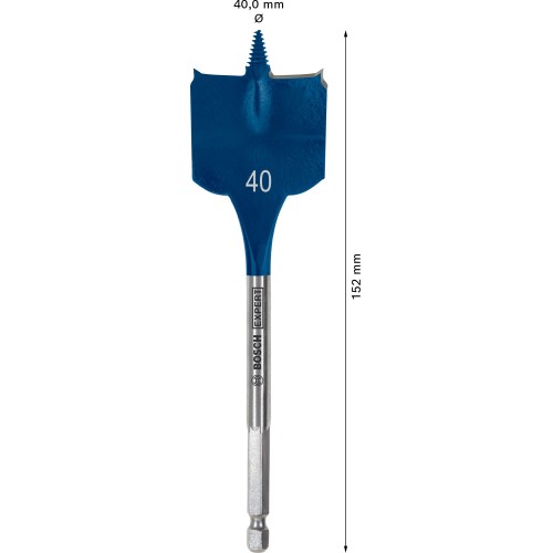 Broca fresadora plana EXPERT Self Cut Speed de 40 x 152 mm